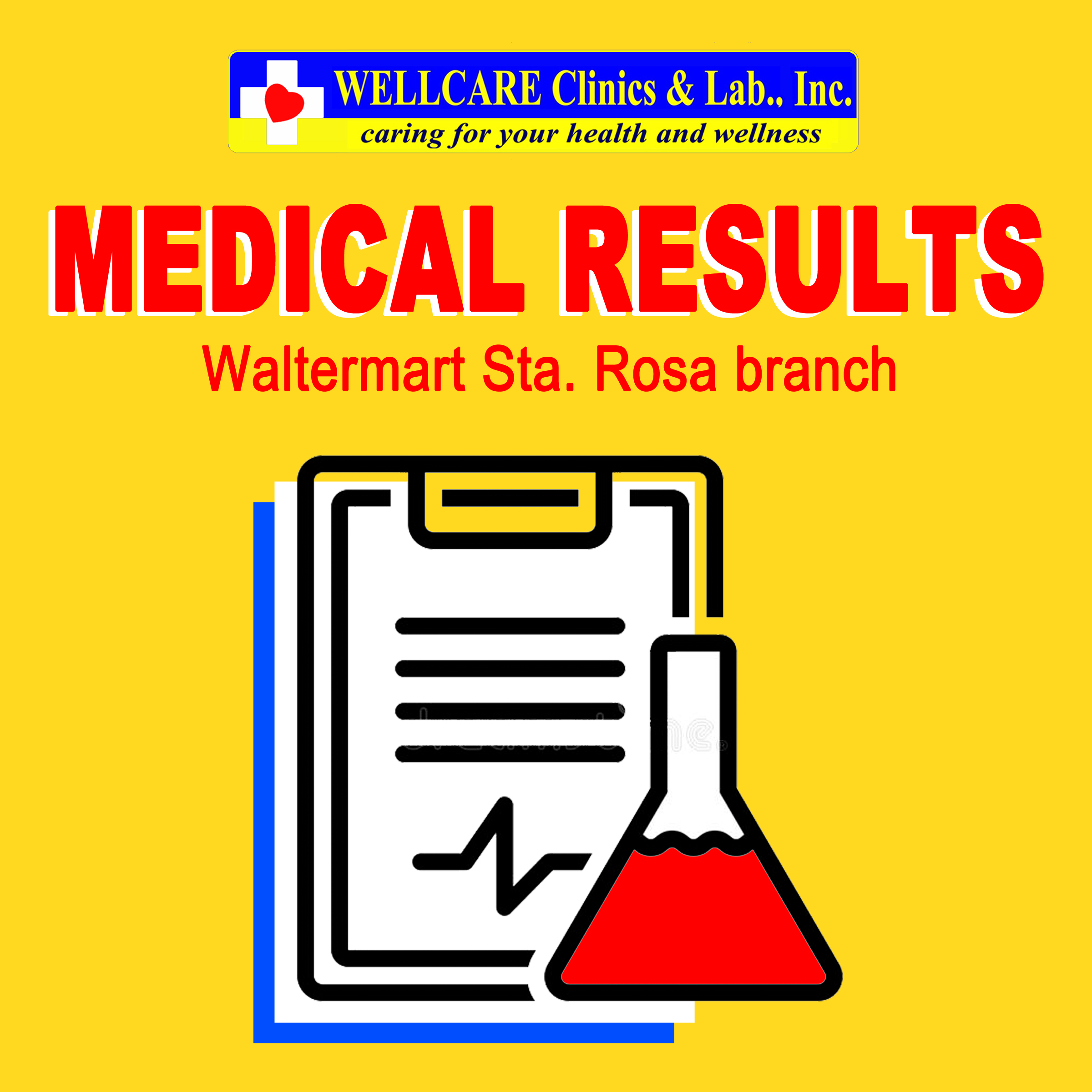 <3 To our beloved customers <3 To claim your Medical Results for Wellcare Clinics Waltermart Sta. Rosa Branch please contact us @ (049) 576-0010 / 0933.8204081 / 0925.5505792 / 0925.5167136 We care, Your Wellcare Family #IAmWellcare #stopcovid19 #Sta.Rosa